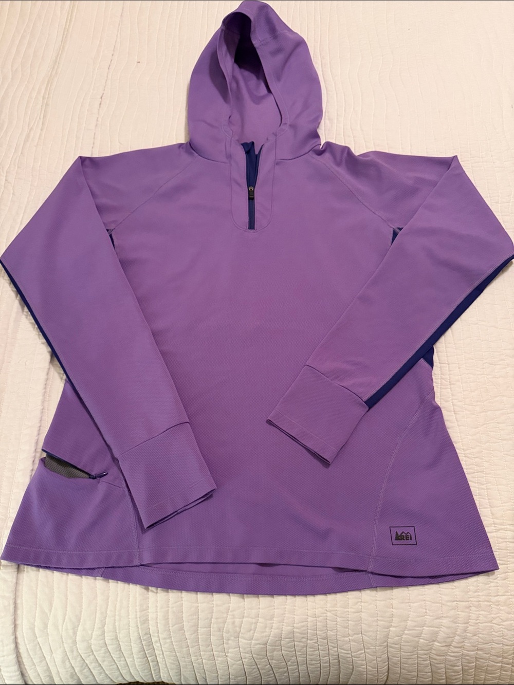 REI Purple Quarter-Zip Hoodie Pullover